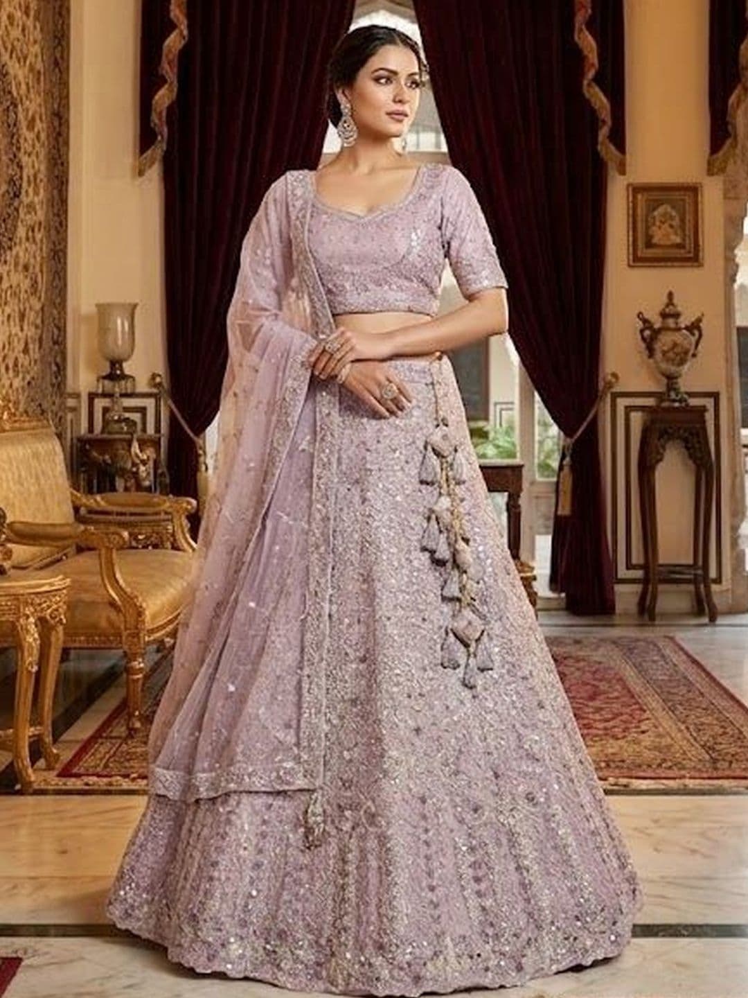 JIYANA WOMENS CHOICE Embroidered Semi-Stitched Lehenga & Unstitched Blouse With Dupatta - view 1