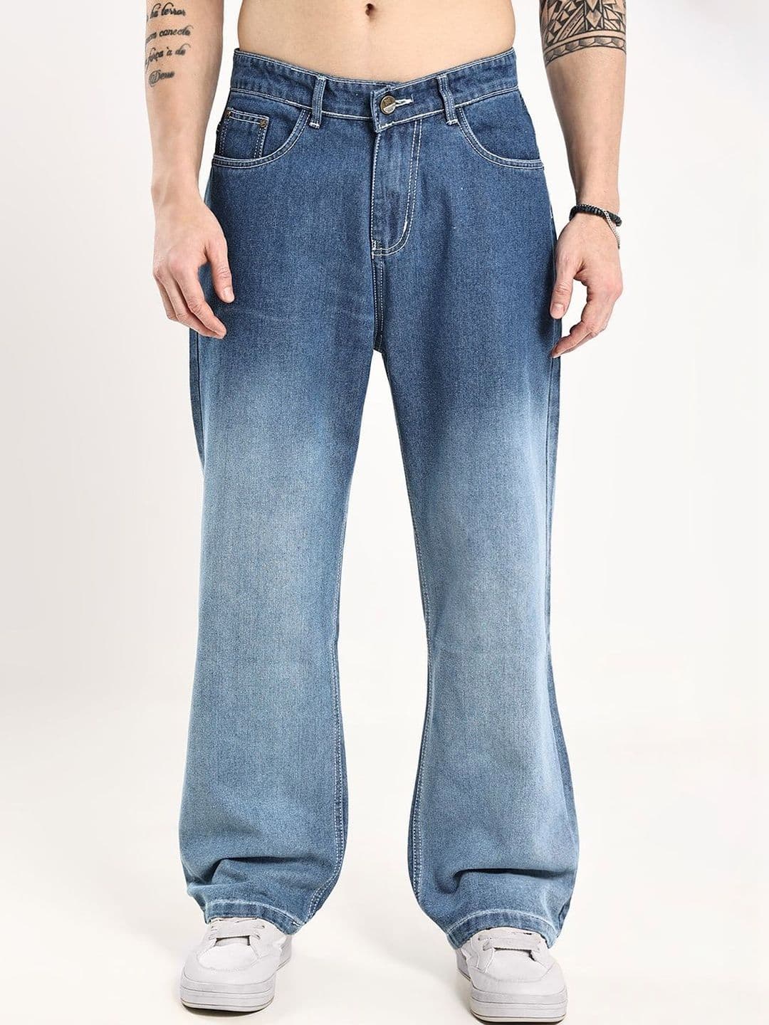 Hence Men Loose Mid-Rise Heavy Fade Jeans - view 1