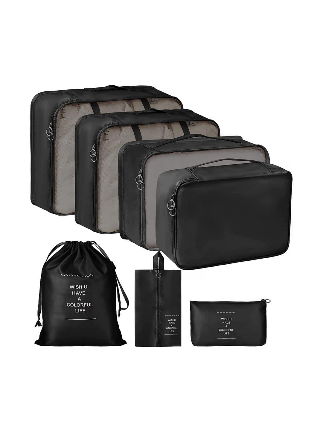 Firstseen Black 7 Pieces Reusable Multi-Utility Travel Luggage Organisers Packing Bags - view 1