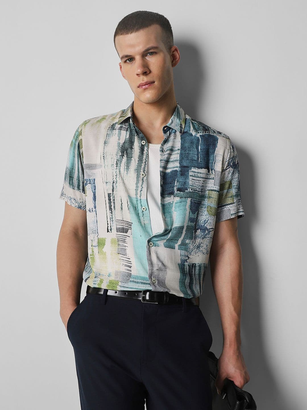 Mufti Men Spread Collar Abstract Printed Casual Shirt - view 1
