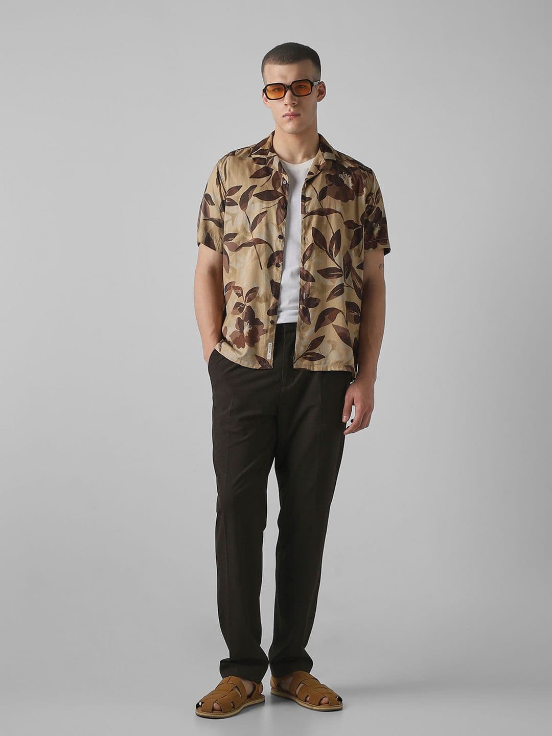 Mufti Men Cuban Collar Floral Printed Cotton Casual Shirt - view 1