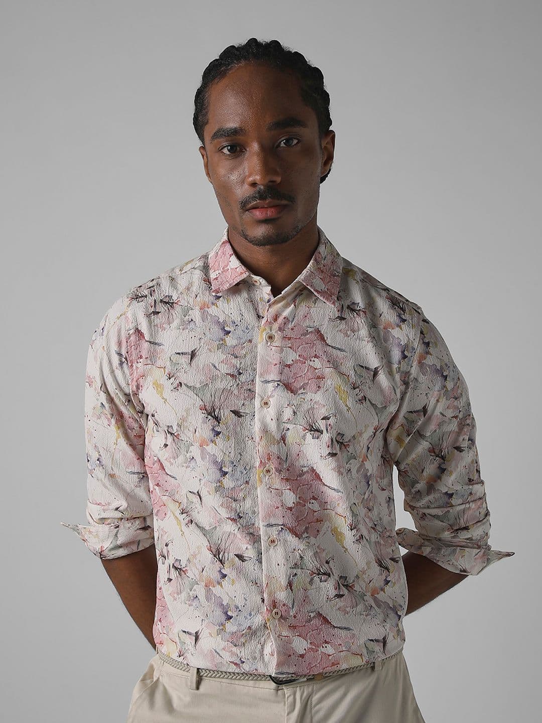 Mufti Men Slim Fit Spread Collar Floral Printed Casual Shirt - view 1
