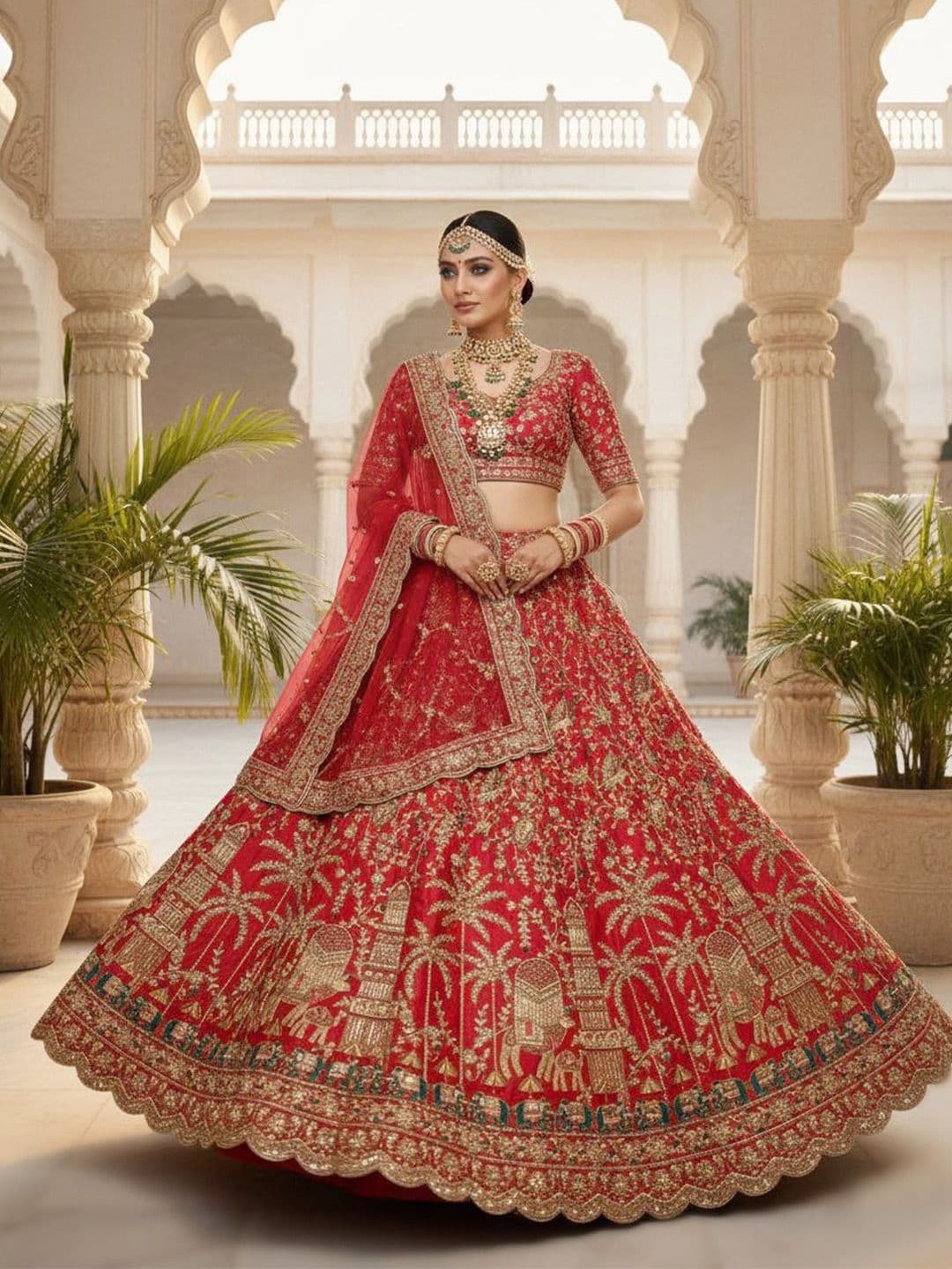 JIYANA WOMENS CHOICE Embroidered Semi-Stitched Lehenga & Unstitched Blouse With Dupatta - view 1
