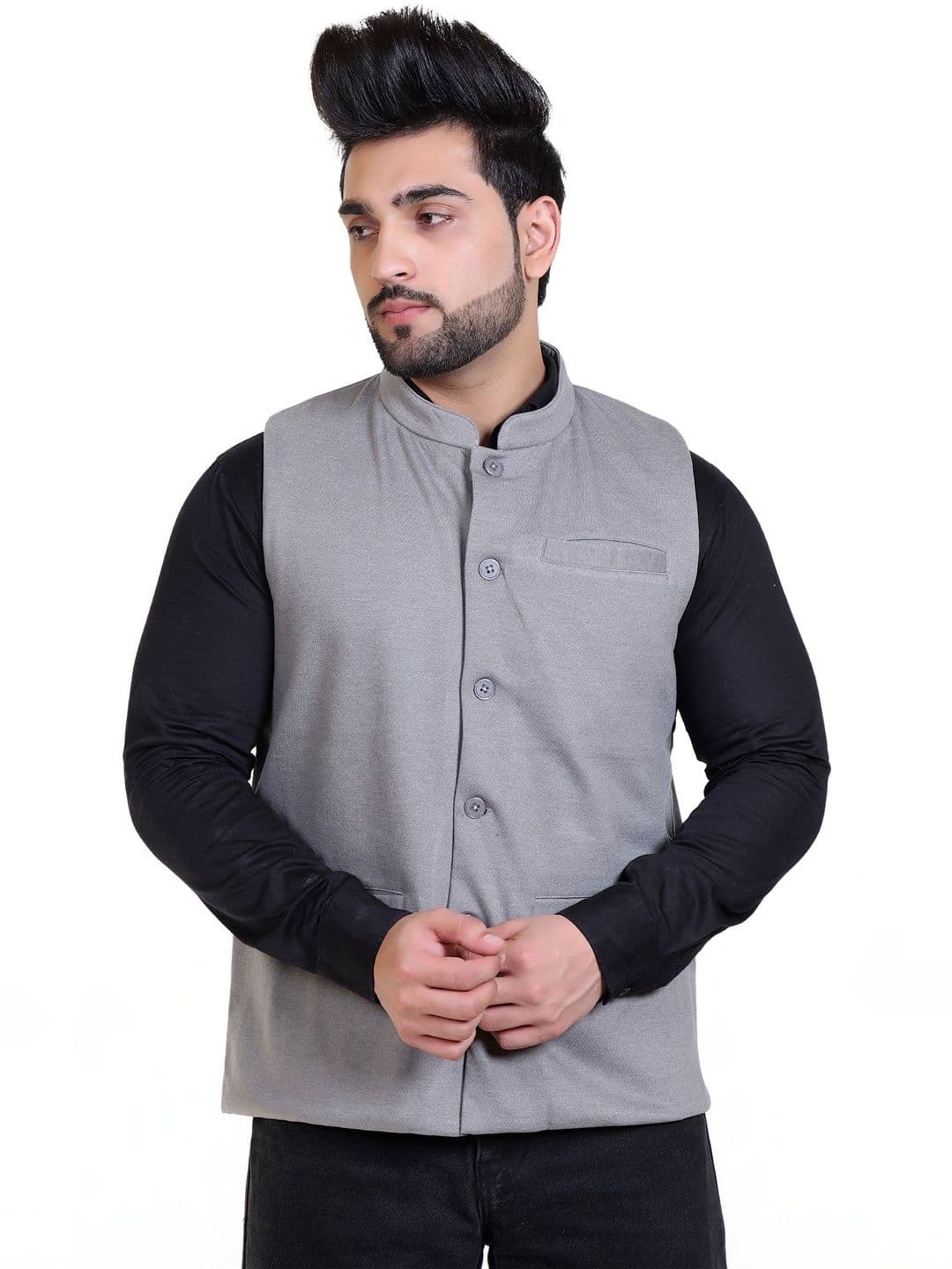Mast & Harbour Men Fleece Woven Jacket - view 1