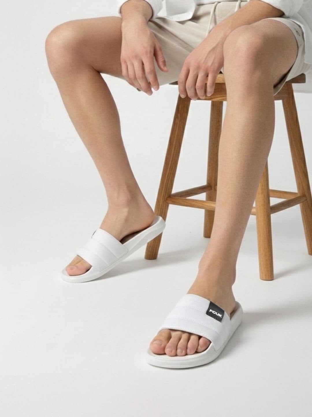 FCUK Men Quilted Self Design Sliders - view 1