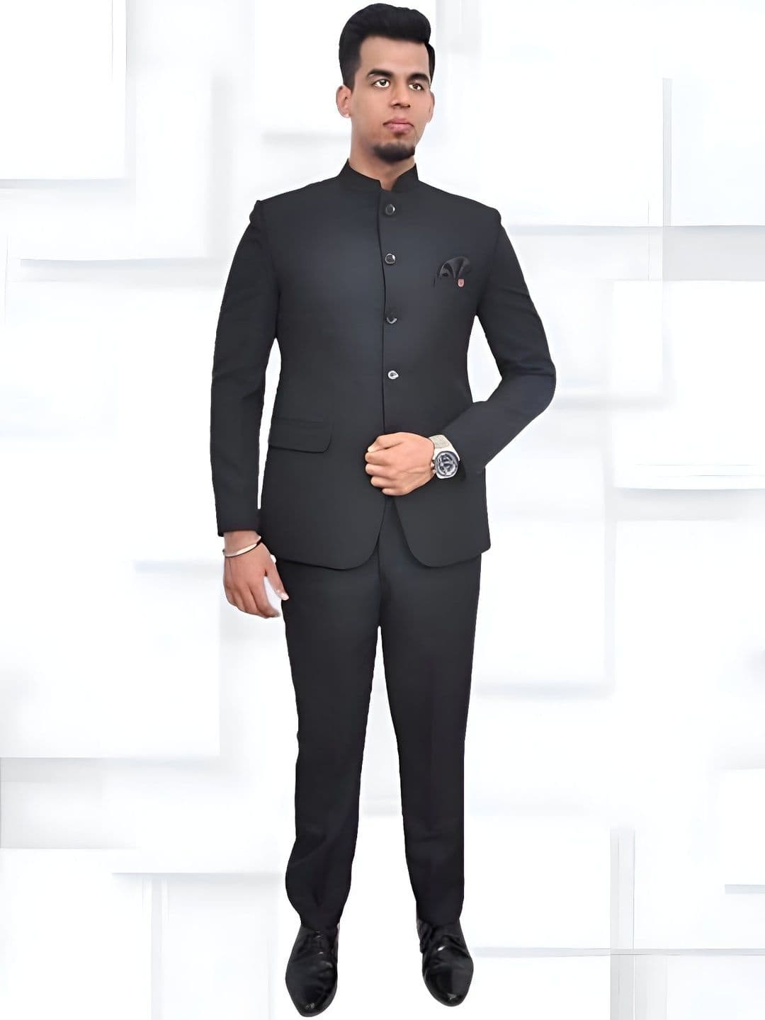 RISANI Mandarin Collar Bandhgala Jodhpuri 2 Piece Suit - view 1