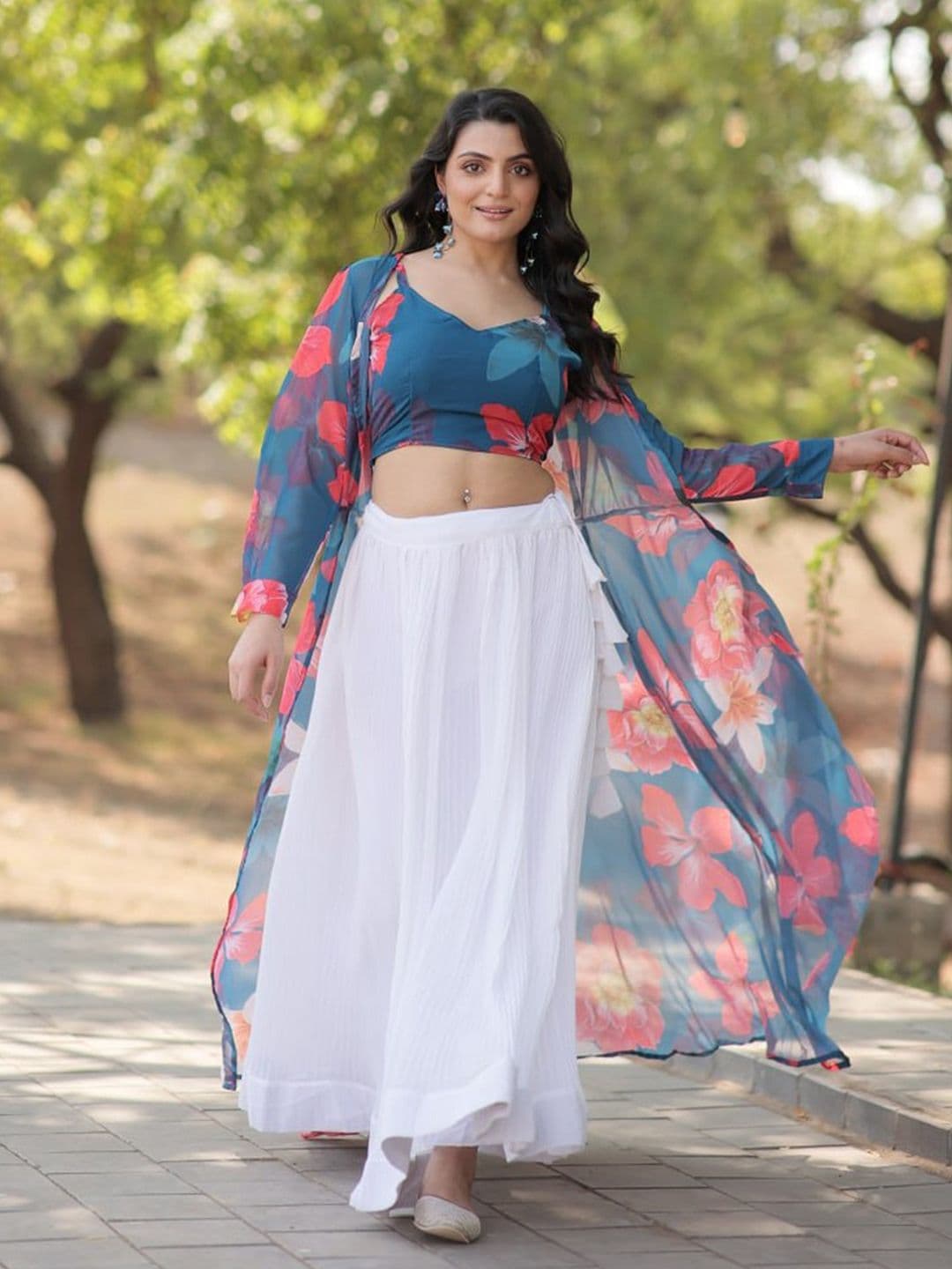 Livewear Printed Ready to Wear Lehenga & Blouse With Dupatta - view 1