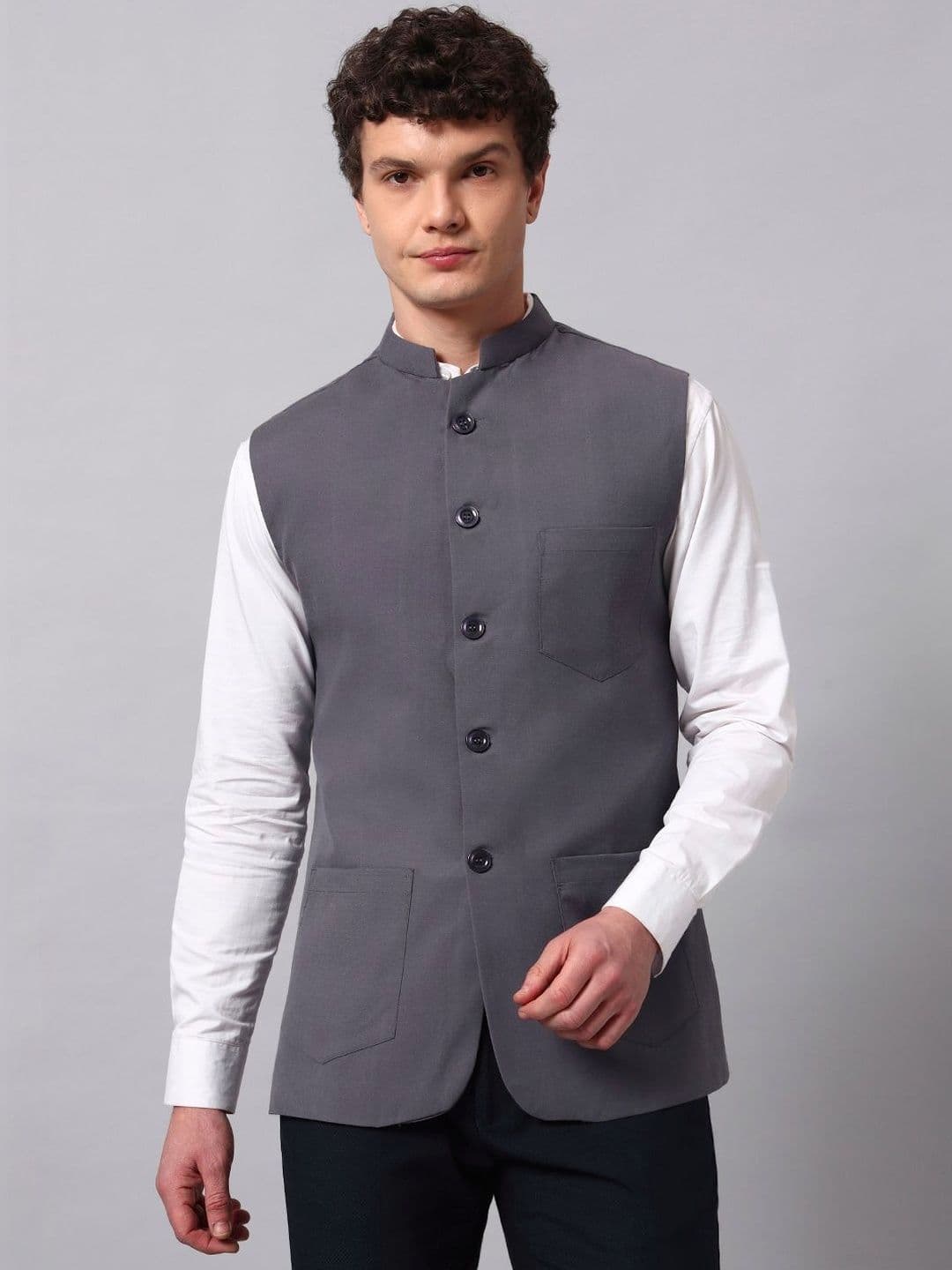 NATURE CRAFT Woven Nehru Jackets - view 1