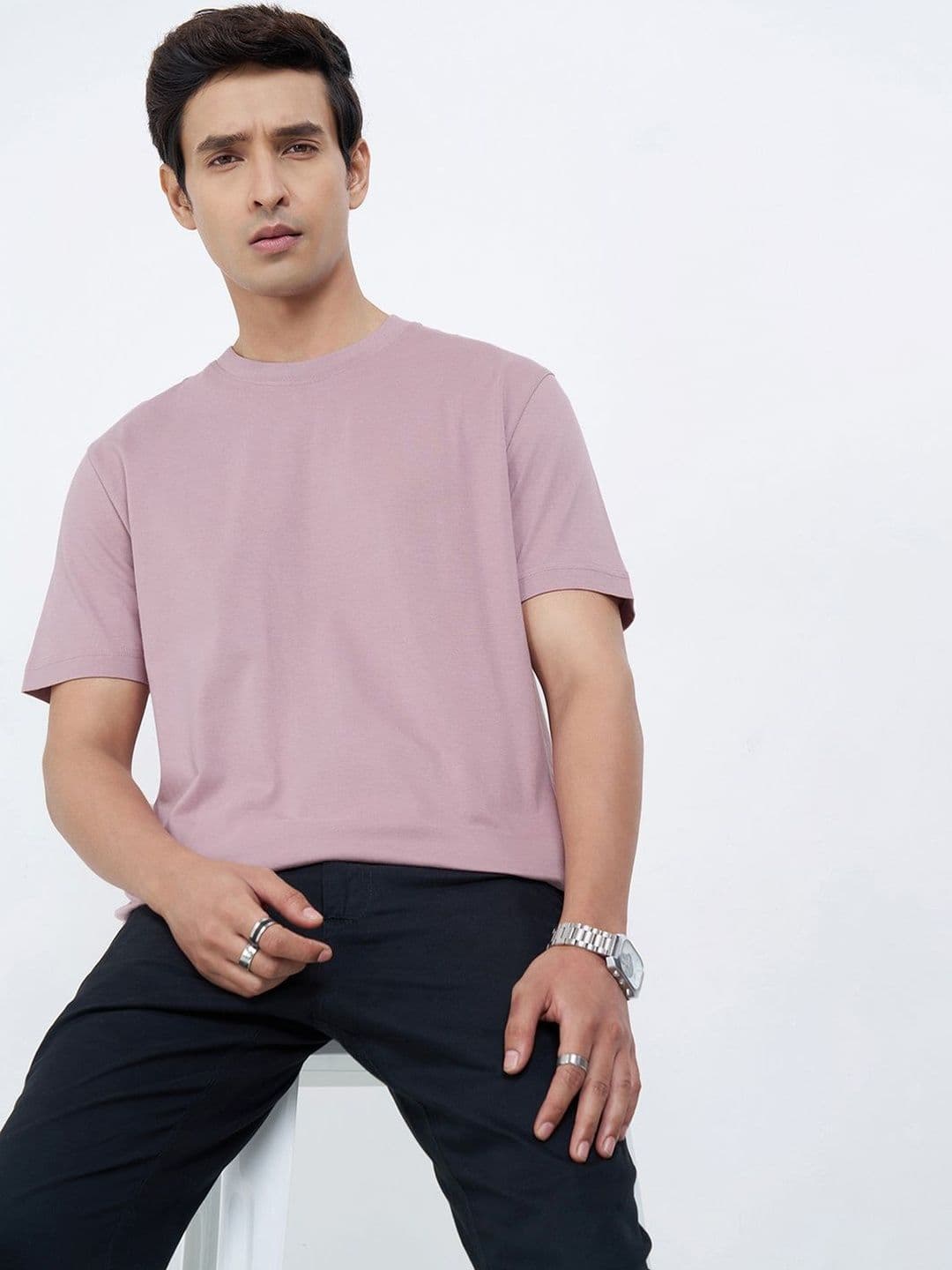Peregrine by Pantaloons Men Slim Fit T-shirt - view 1