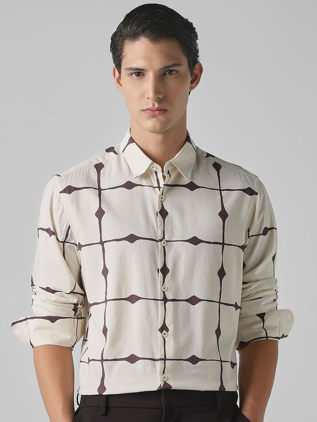 Mufti Men Slim Fit Geometric Printed Spread Collar Casual Shirt - view 1