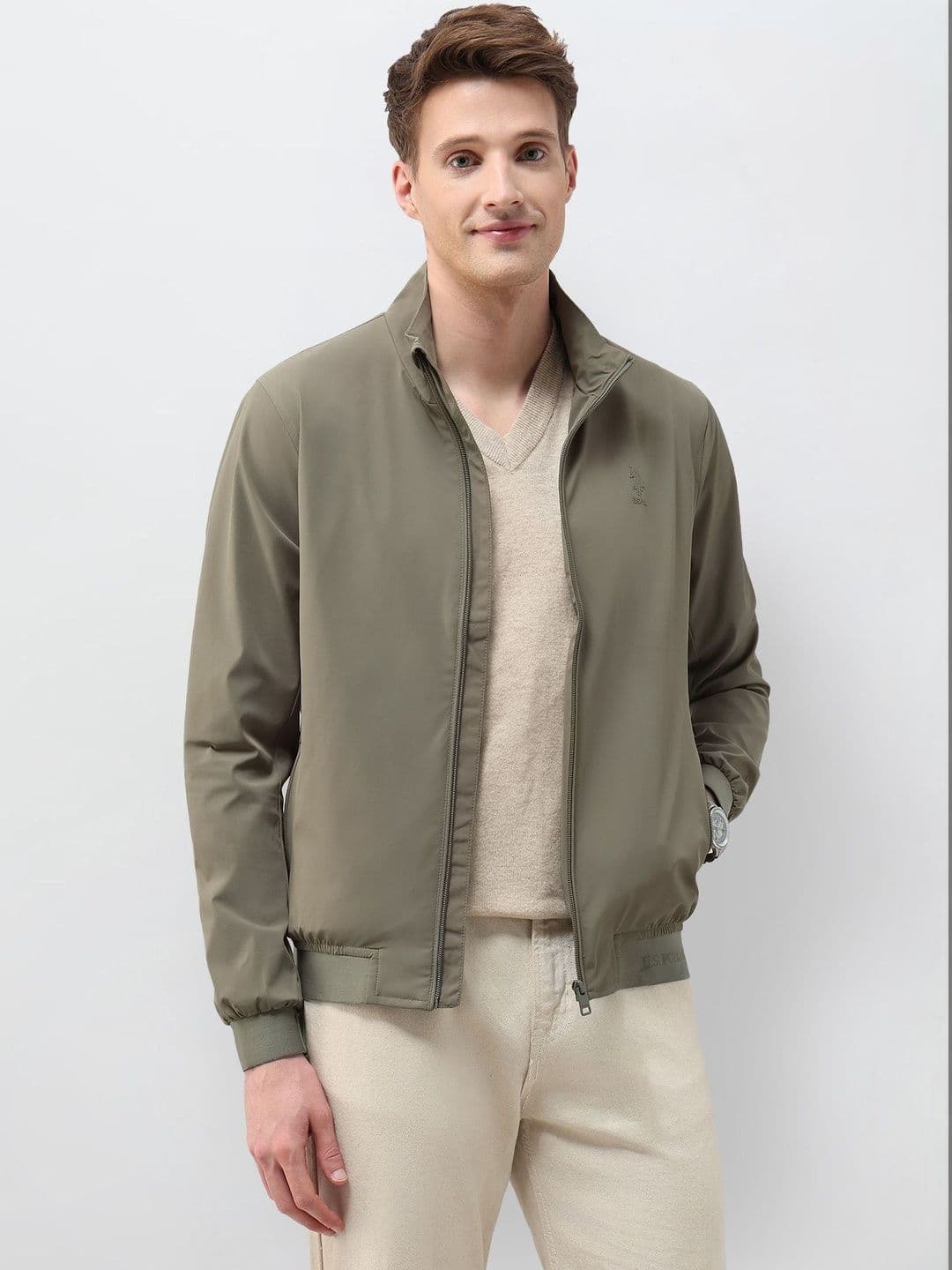 U.S. Polo Assn. Men Brand Logo Lightweight Bomber Jacket - view 1