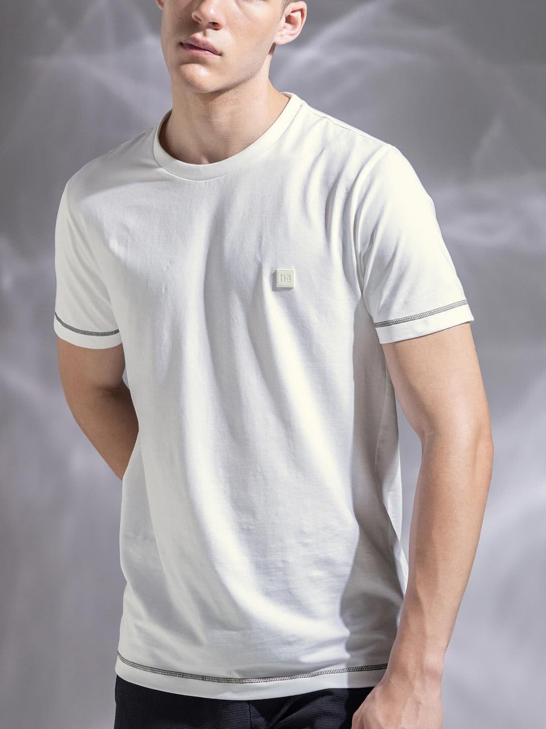 DAMENSCH Men Premium Cotton Contrast Stitch Regular Fit T-Shirt - view 1