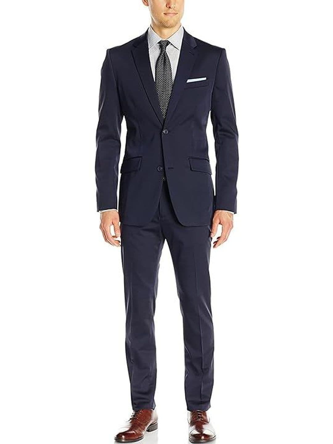 RISANI Lapel Collar Single Breasted 2 Piece Formal Suit - view 1