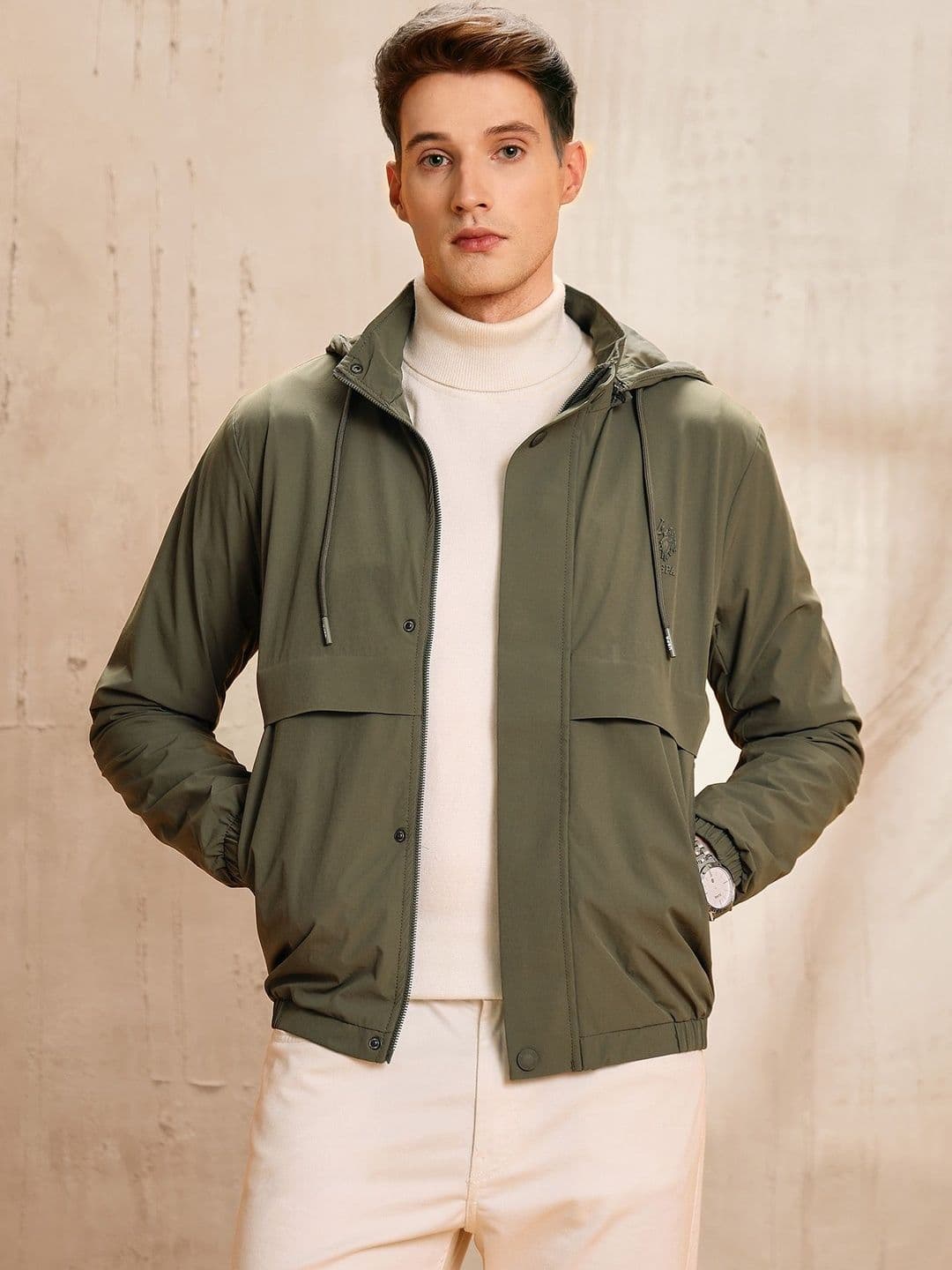U.S. Polo Assn. Denim Co. Men Brand Logo Lightweight Bomber Jacket - view 1