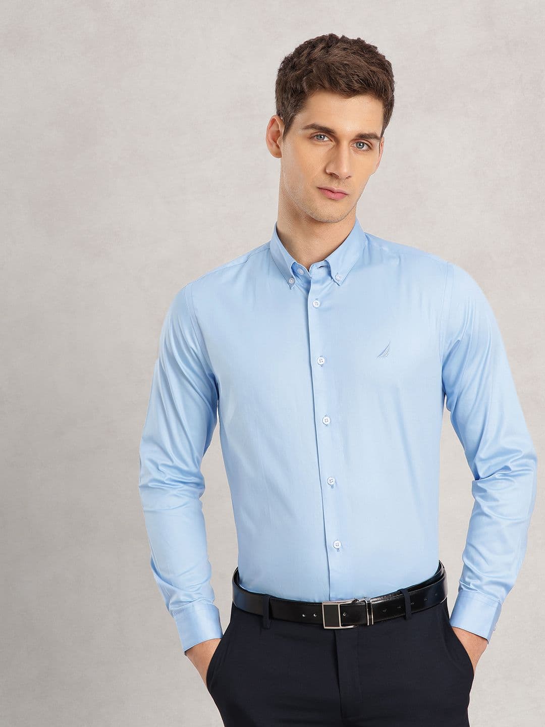 Nautica Pure Cotton Button-Down Collar Slim Fit Formal Shirt - view 1