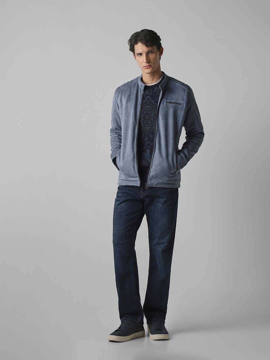 Mufti Mandarin Collar Open Front Jacket - view 1