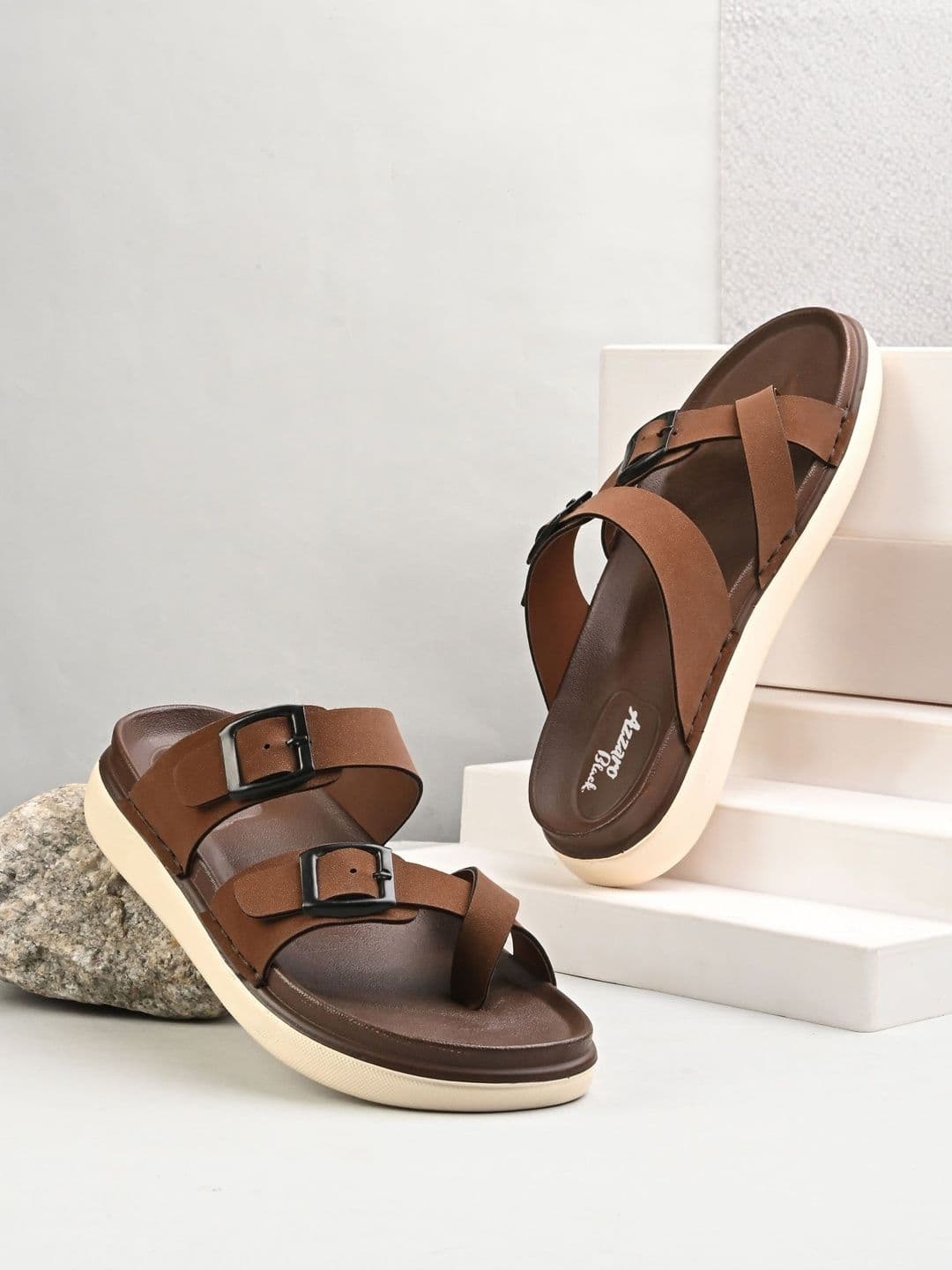 Azzaro Black Men Comfort Sandals - view 1