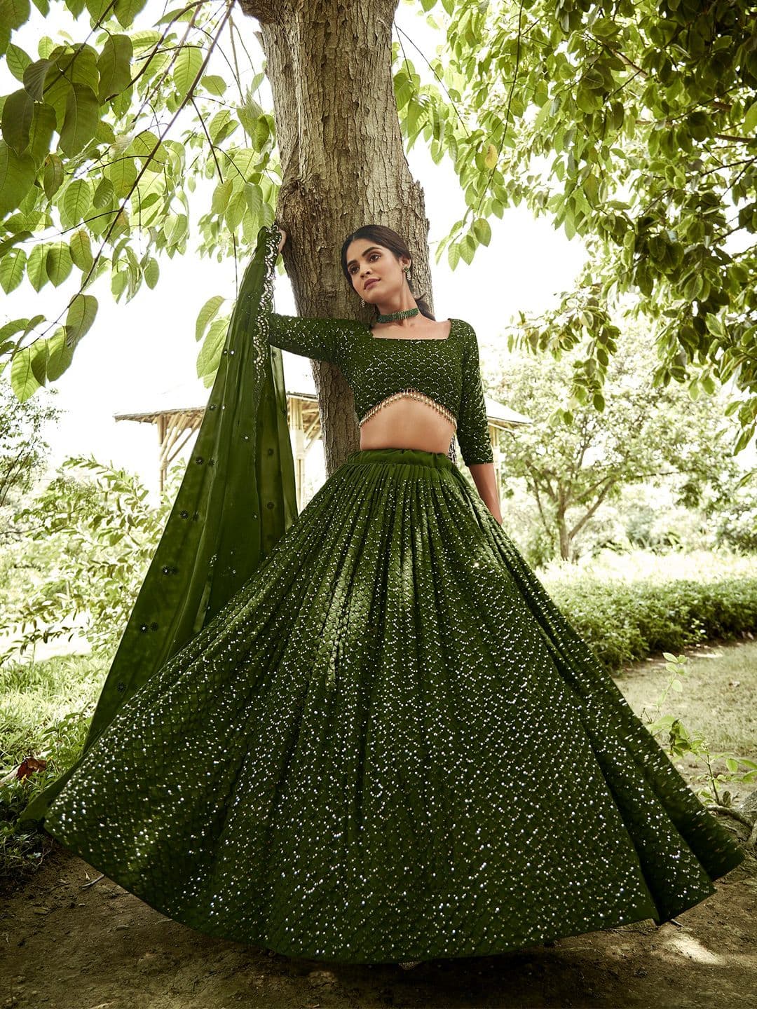 Warthy Ent Embellished Sequinned Semi-Stitched Lehenga & Unstitched Blouse With Dupatta - view 1
