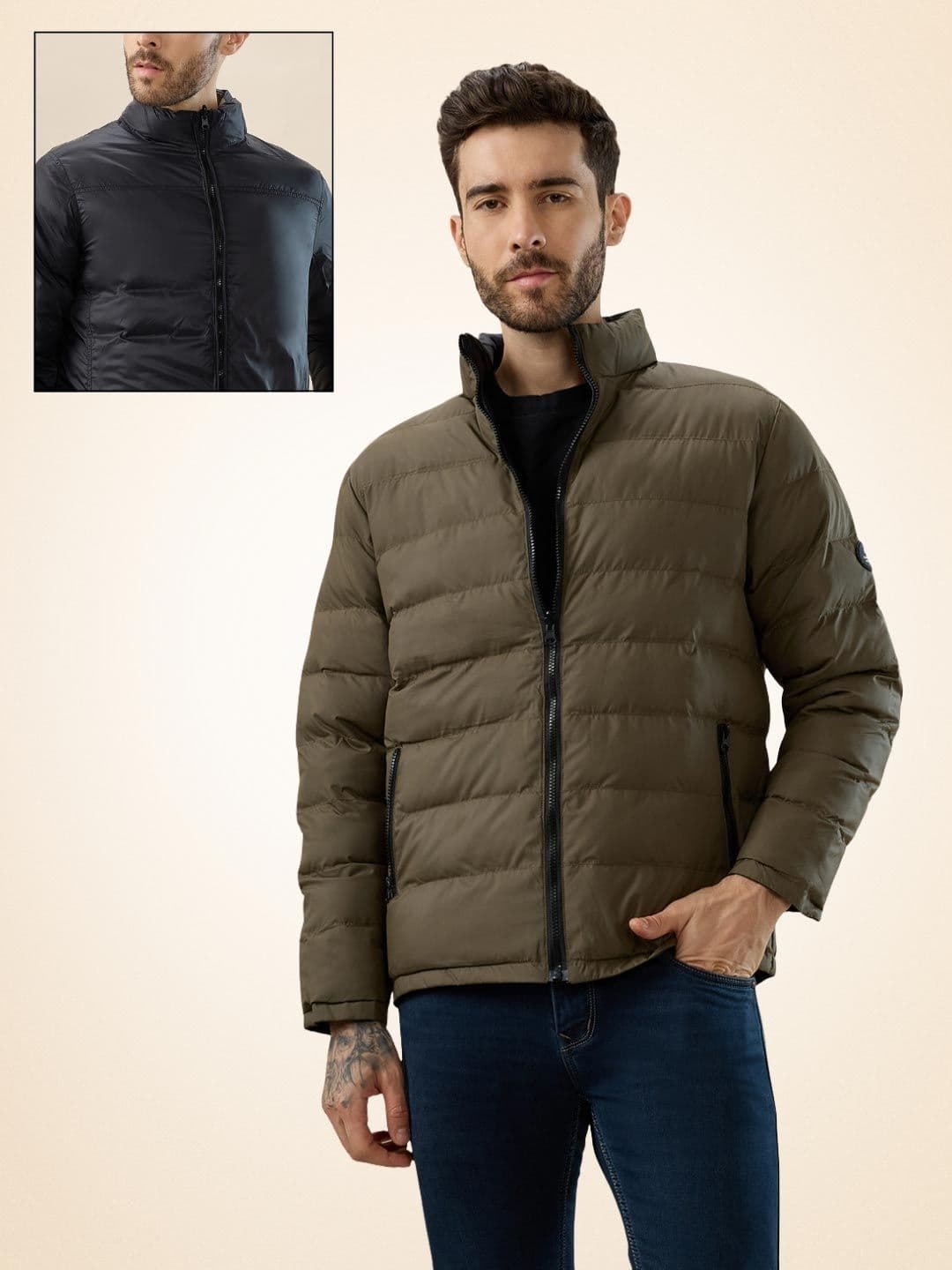 Status Quo Men Reversible Puffer Jacket - view 1