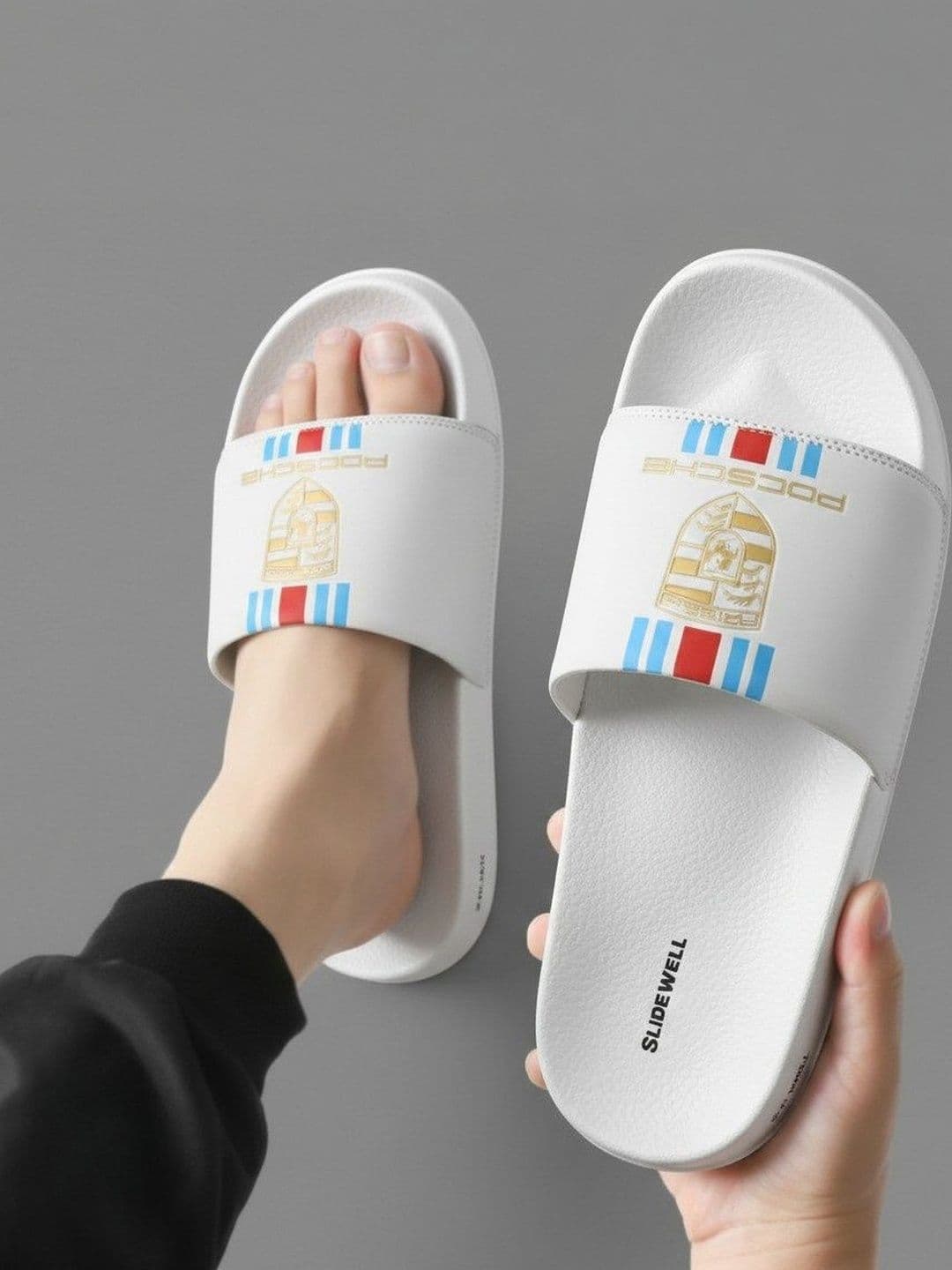 Slidewell Men Open Toe Flats with Bows - view 1