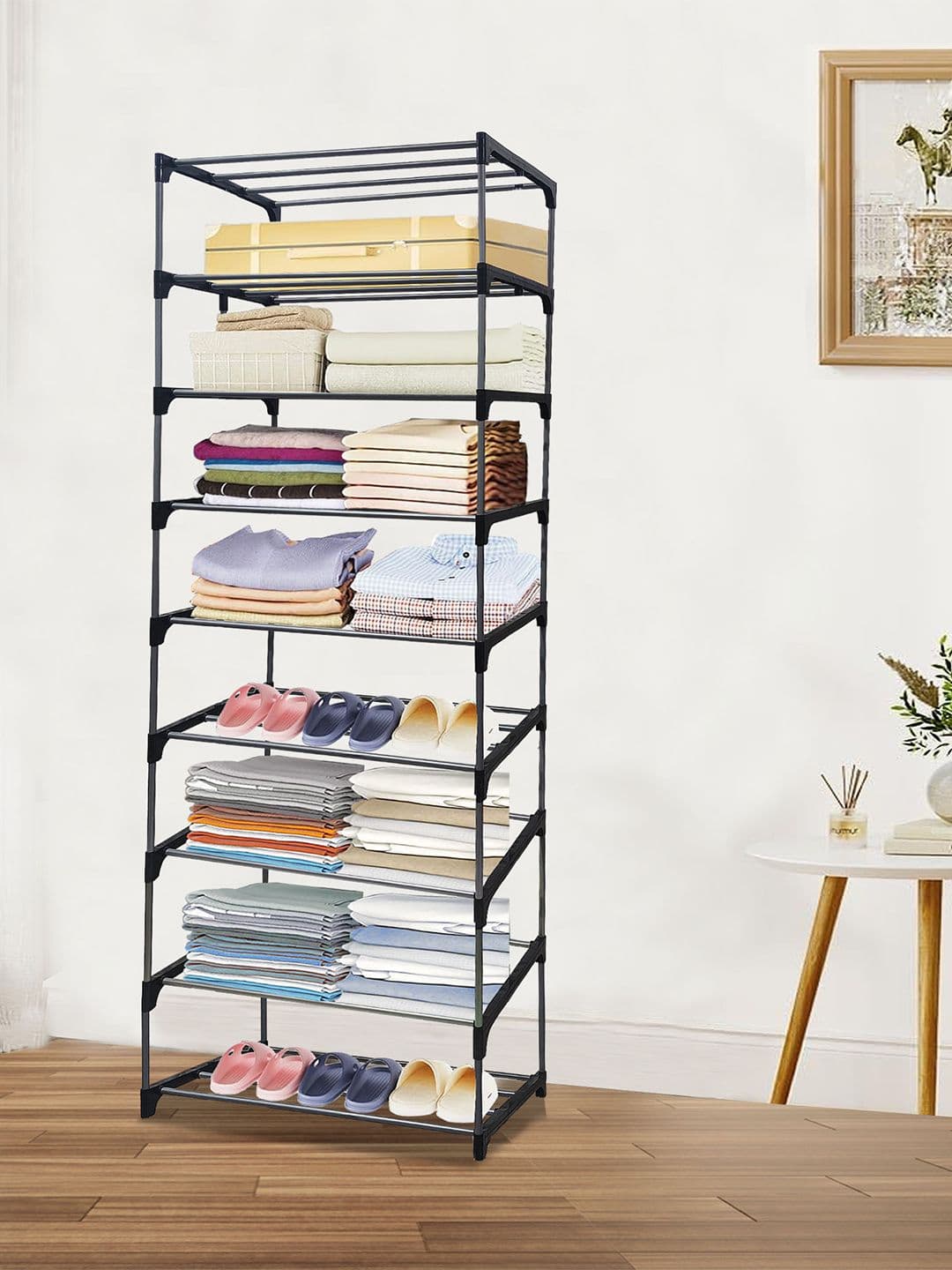 Rmerchants Black 9-Layer Metal Collapsible Wardrobe Rack - view 1