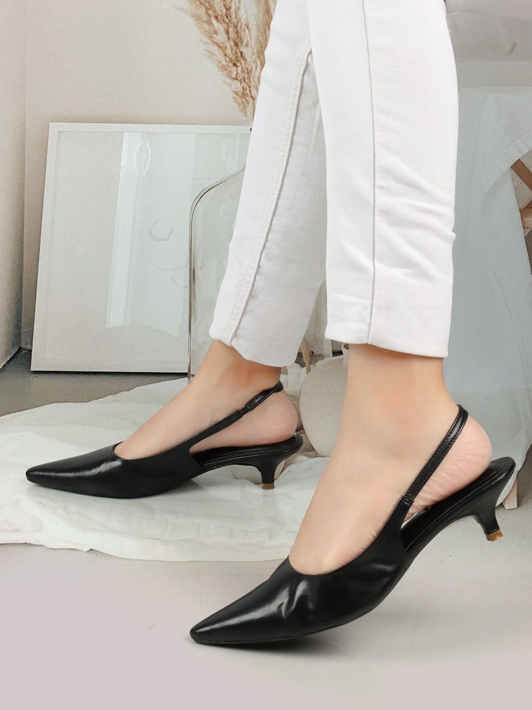 ELLE Pointed Toe Kitten Heel Pumps - view 1
