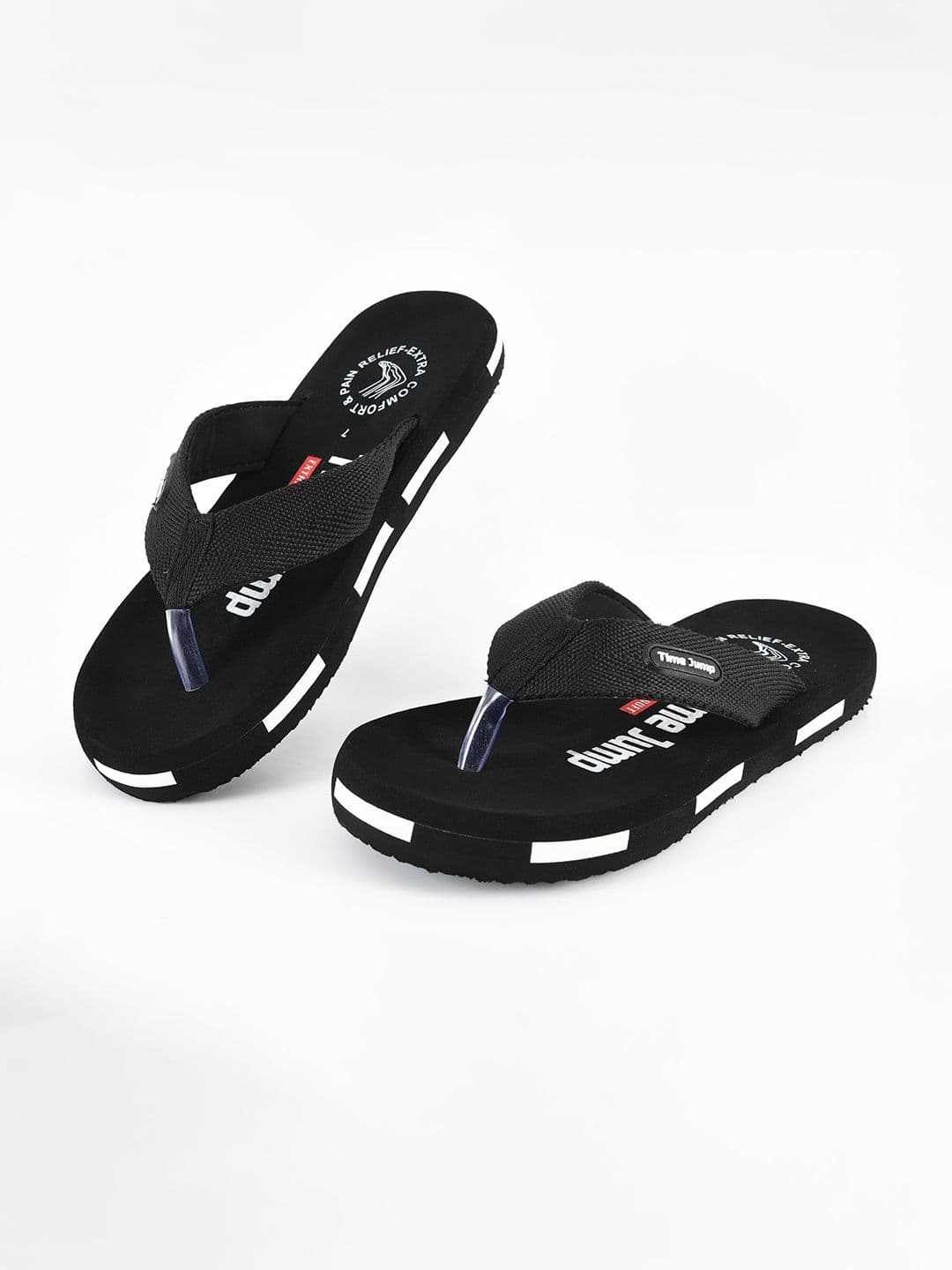 Time Jump Men Striped Thong Flip-Flops - view 1