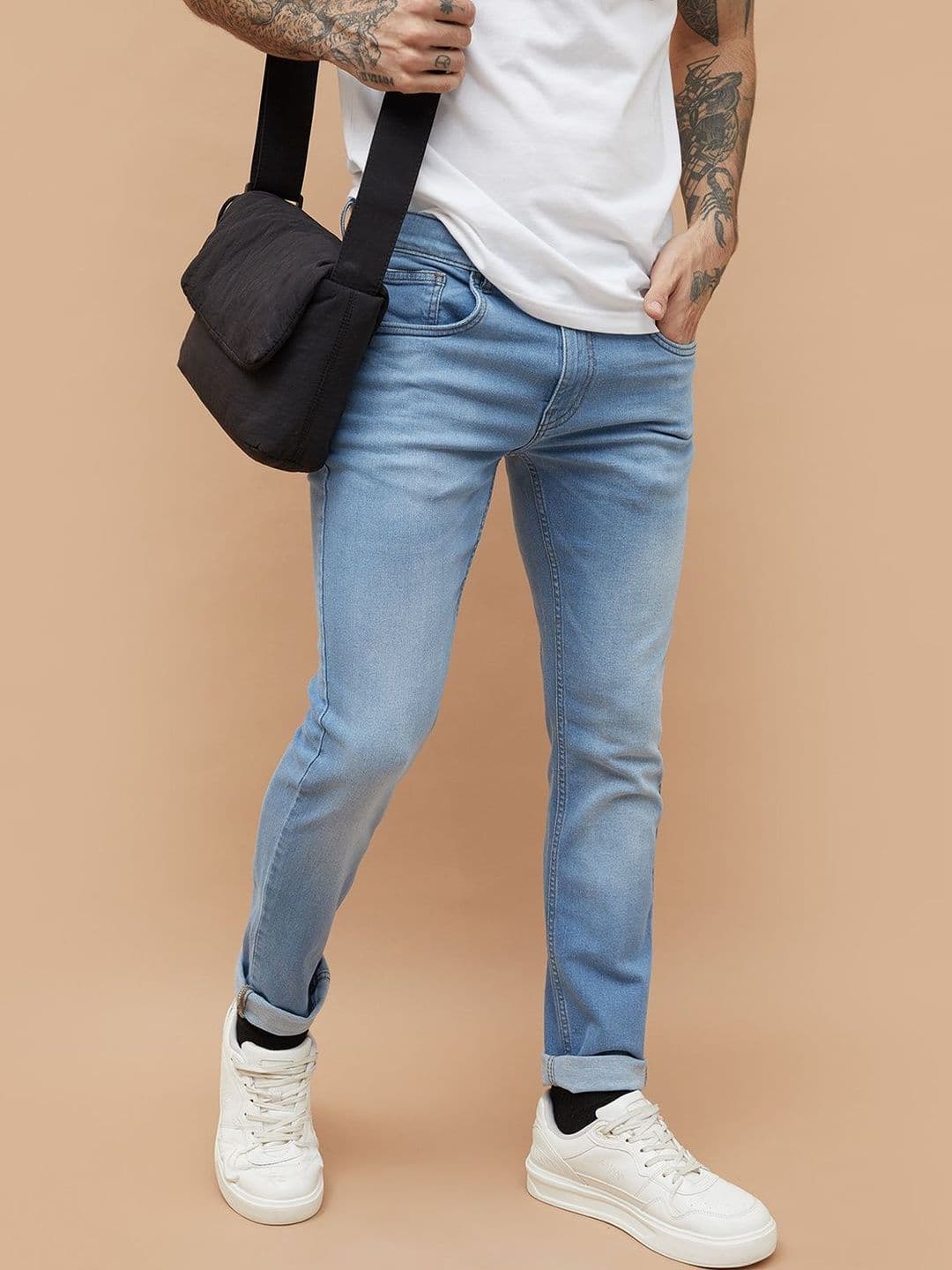 Forca by Lifestyle Men Tapered Fit Mid-Rise Light Fade Jeans - view 1