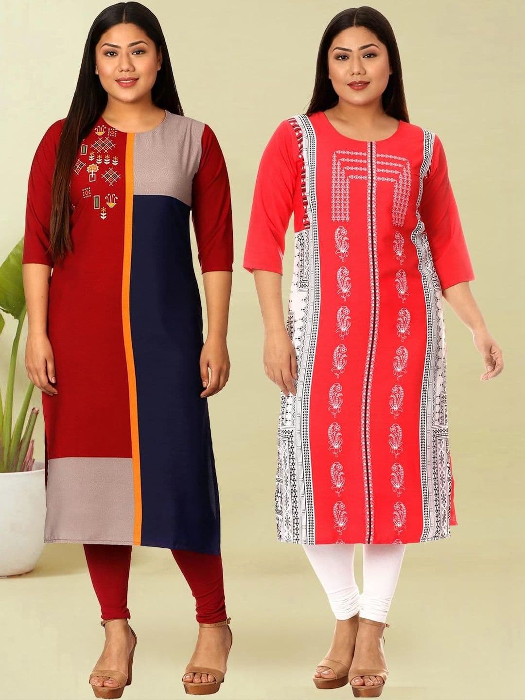 popmantra Women Ethnic Motifs Printed Crepe Kurta - view 1