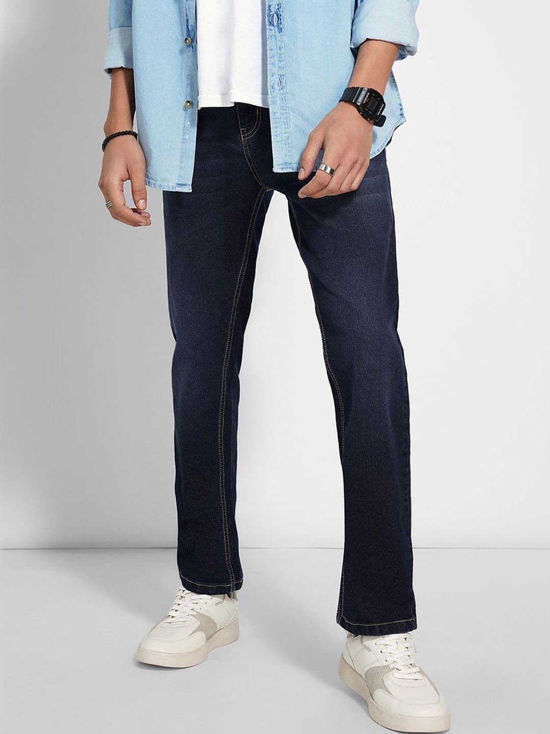 SF JEANS by Pantaloons Men Slim Fit Mid-Rise Light Fade Jeans - view 1