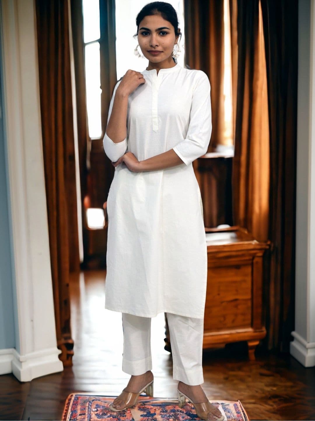 JAIPUR HAND BLOCK Women Regular Pure Cotton Kurta with Trousers - view 1