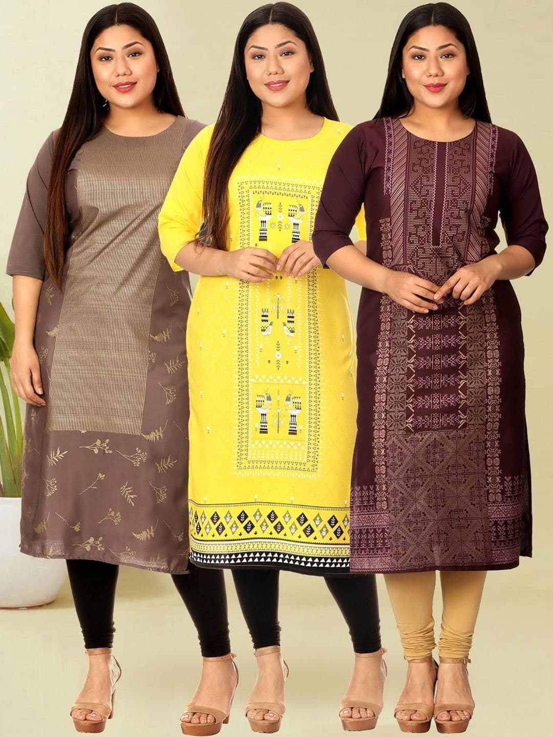 popmantra Women Ethnic Motifs Printed Crepe Kurta - view 1