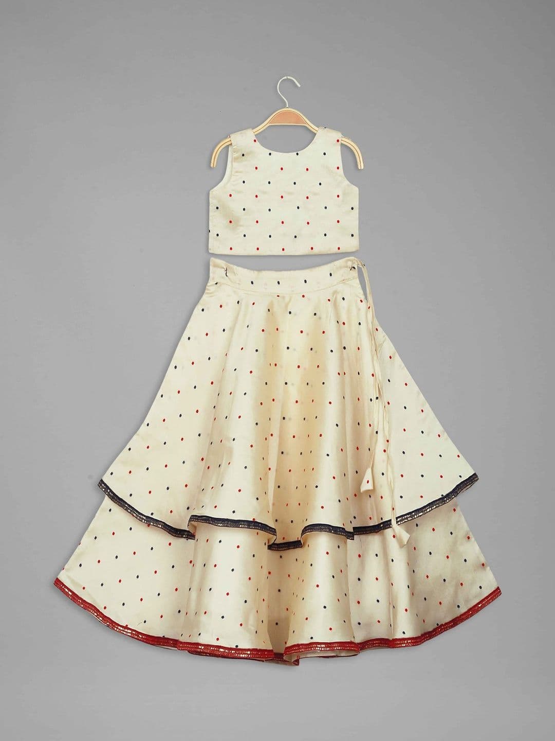 Anneca Girls Printed Patchwork Semi-Stitched Lehenga & Ready to Wear - view 1