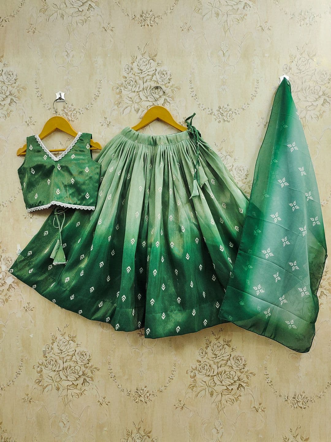 Helene Girls Stylish Ombre Printed Readymade Lehenga Choli with Dupatta Set - view 1
