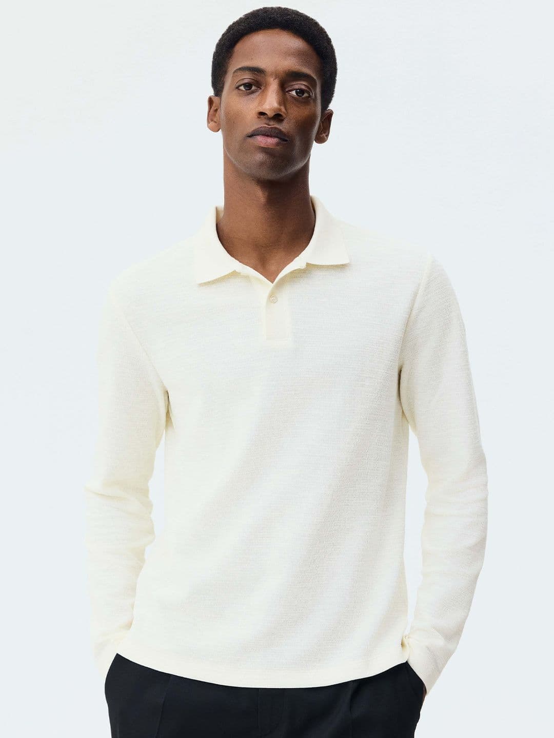 H&M Slim Fit Long-Sleeve Polo Shirt - view 1
