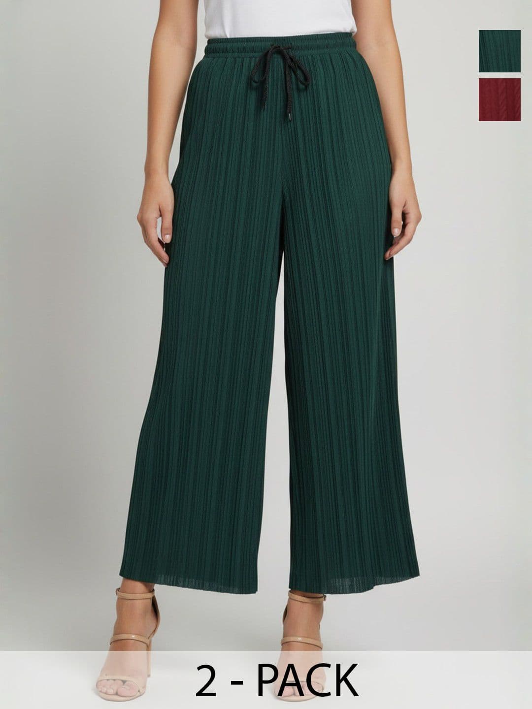 LYNO Women 2 Knitted Palazzos - view 1