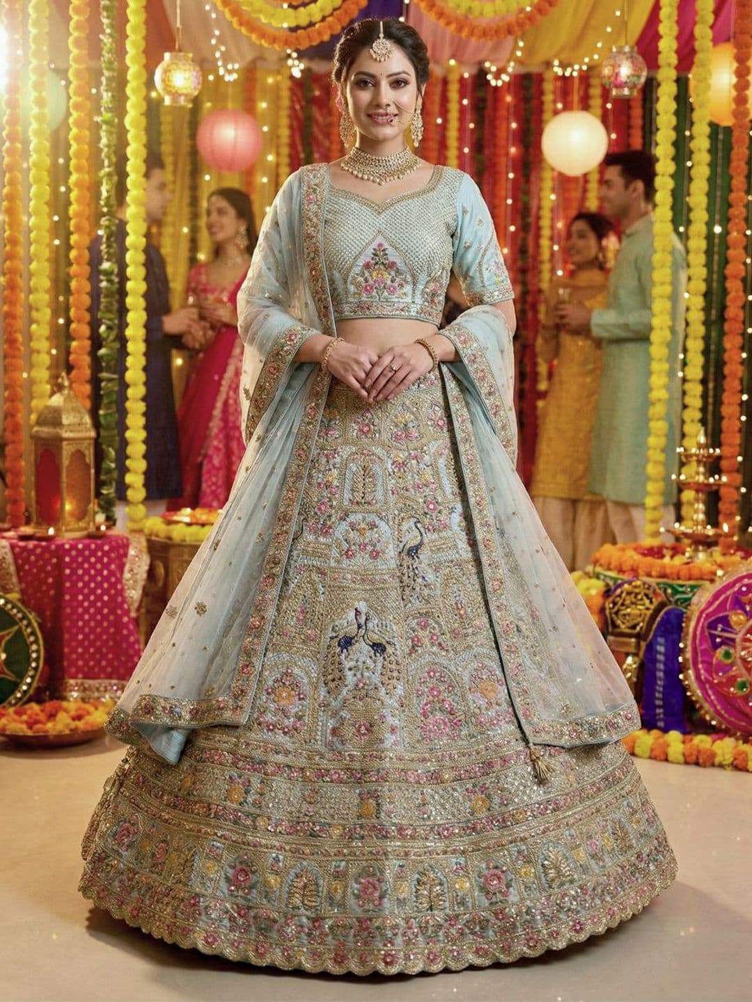 JIYANA WOMENS CHOICE Embellished Semi-Stitched Lehenga & Unstitched Blouse With Dupatta - view 1