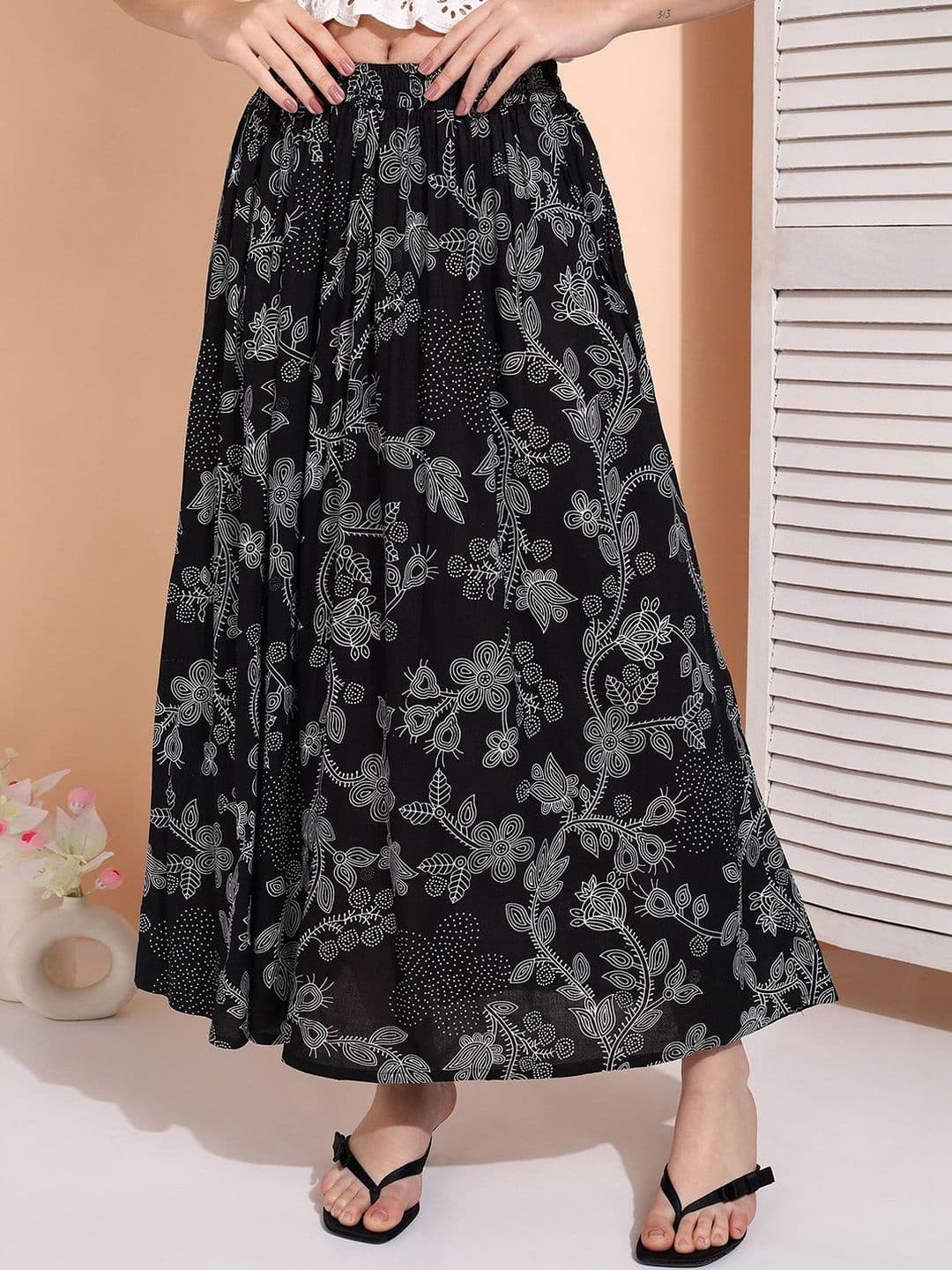 VAHSON Printed Maxi Flared Skirts - view 1