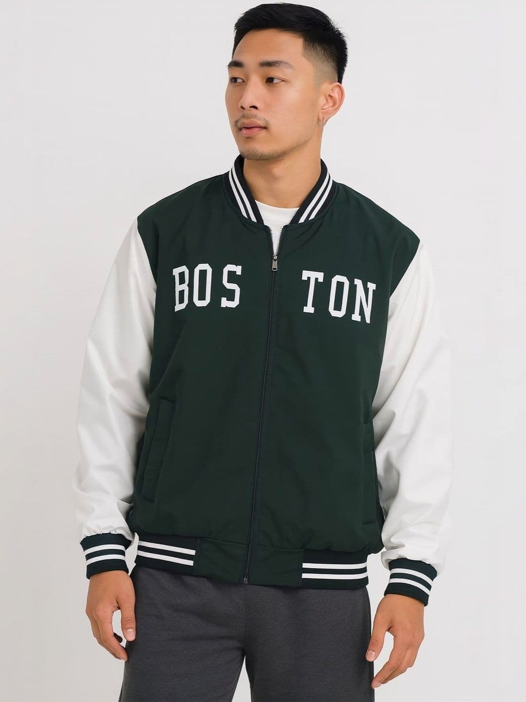 BAESD Men Typography Colourblocked Lightweight Varsity Jacket - view 1