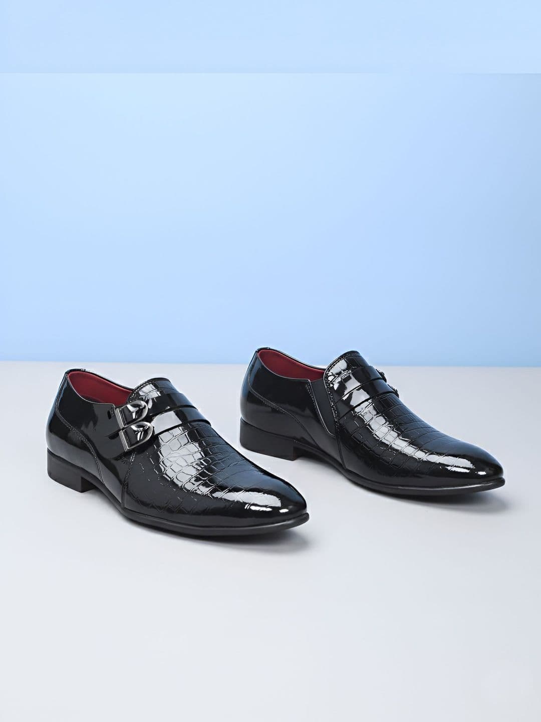 House of Pataudi Men Textured Slip-On Formal Shoes - view 1
