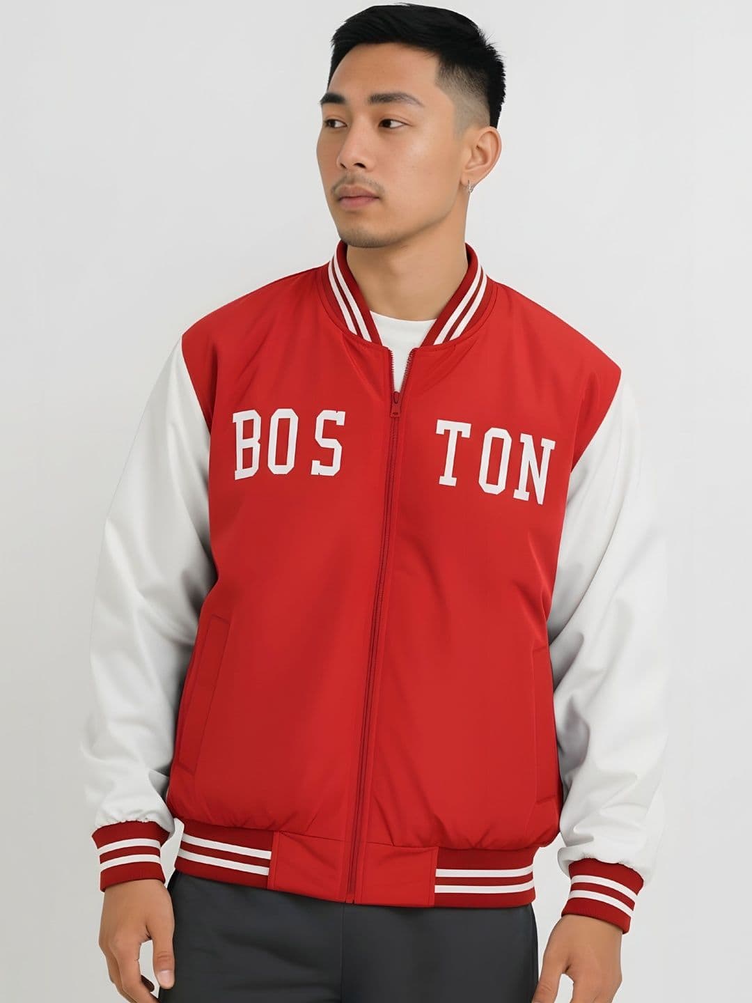 BAESD Men Typography Colourblocked Lightweight Varsity Jacket - view 1