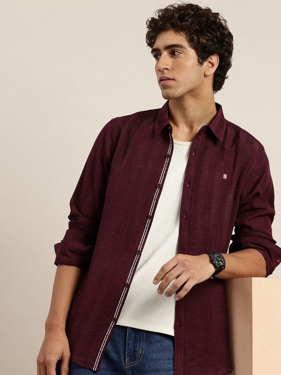 THE SHIRT CODE Textured Casual Shirt - view 1