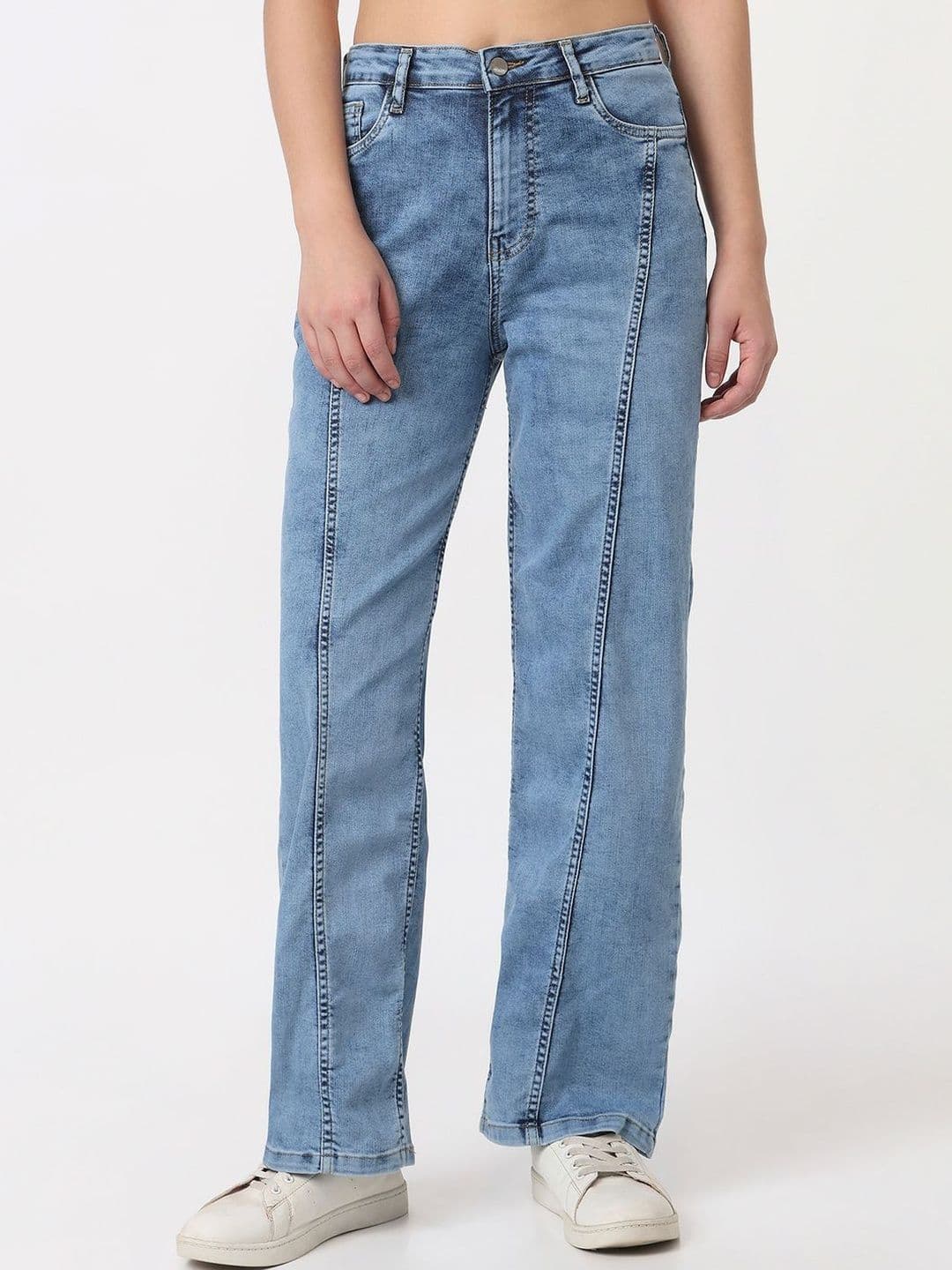 Kraus Jeans Women Straight Fit High-Rise Light Fade Jeans - view 1