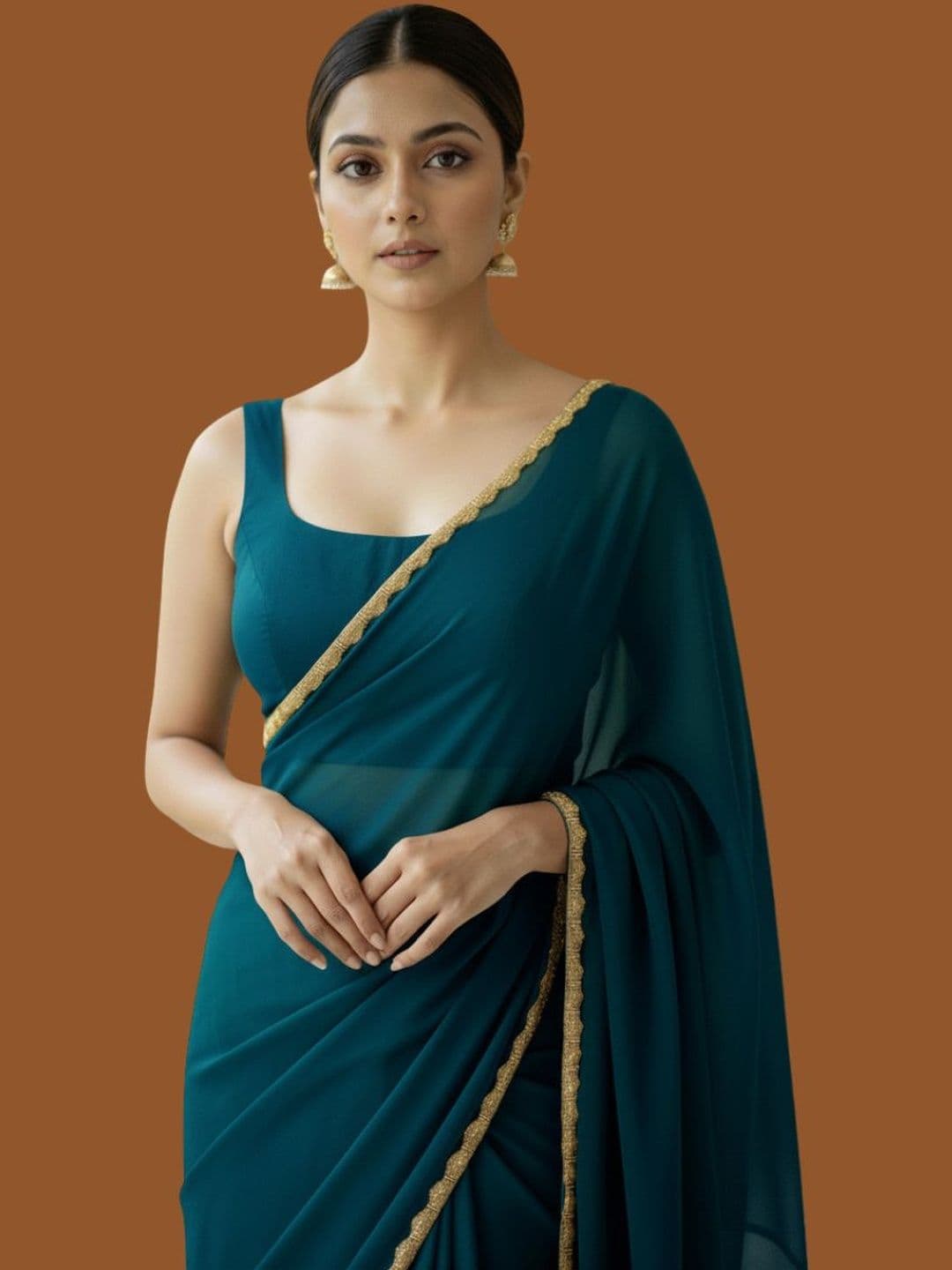VEMEZ Beads and Stones Silk Blend Heavy Work Bomkai silk Saree - view 1
