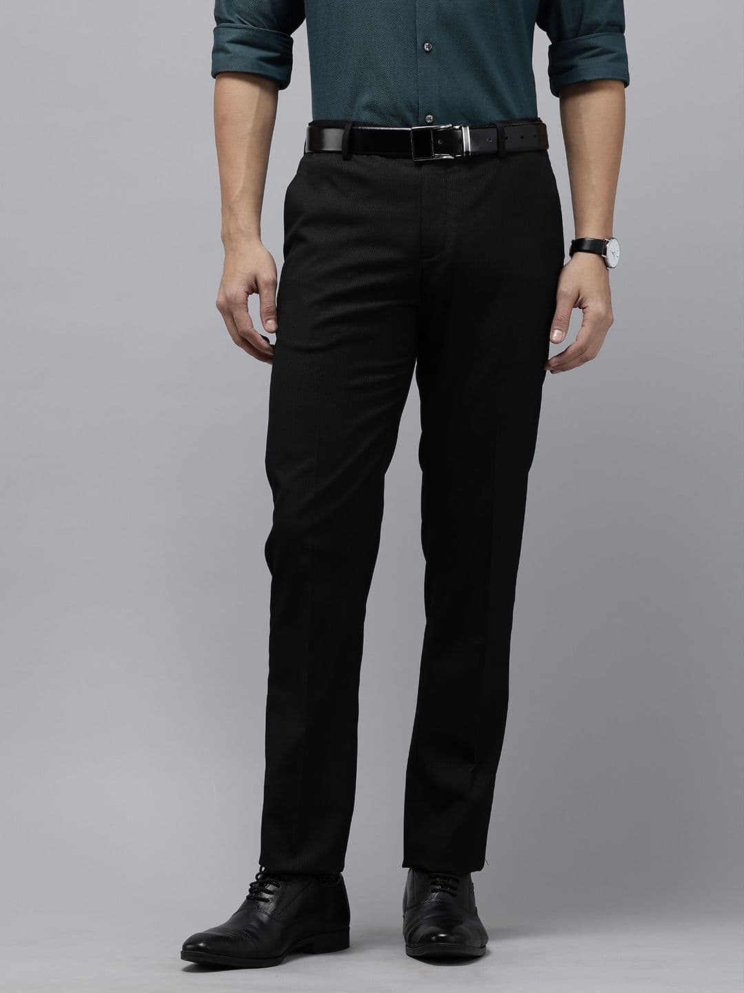 Arrow Men Striped Tailored Fit Formal Trousers - view 1