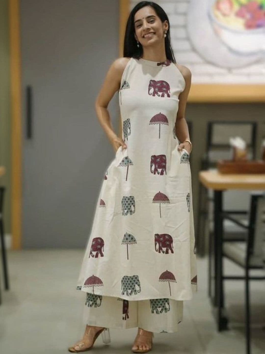 iEthniya Women Ethnic Motifs Printed Regular Kurta with Palazzos - view 1