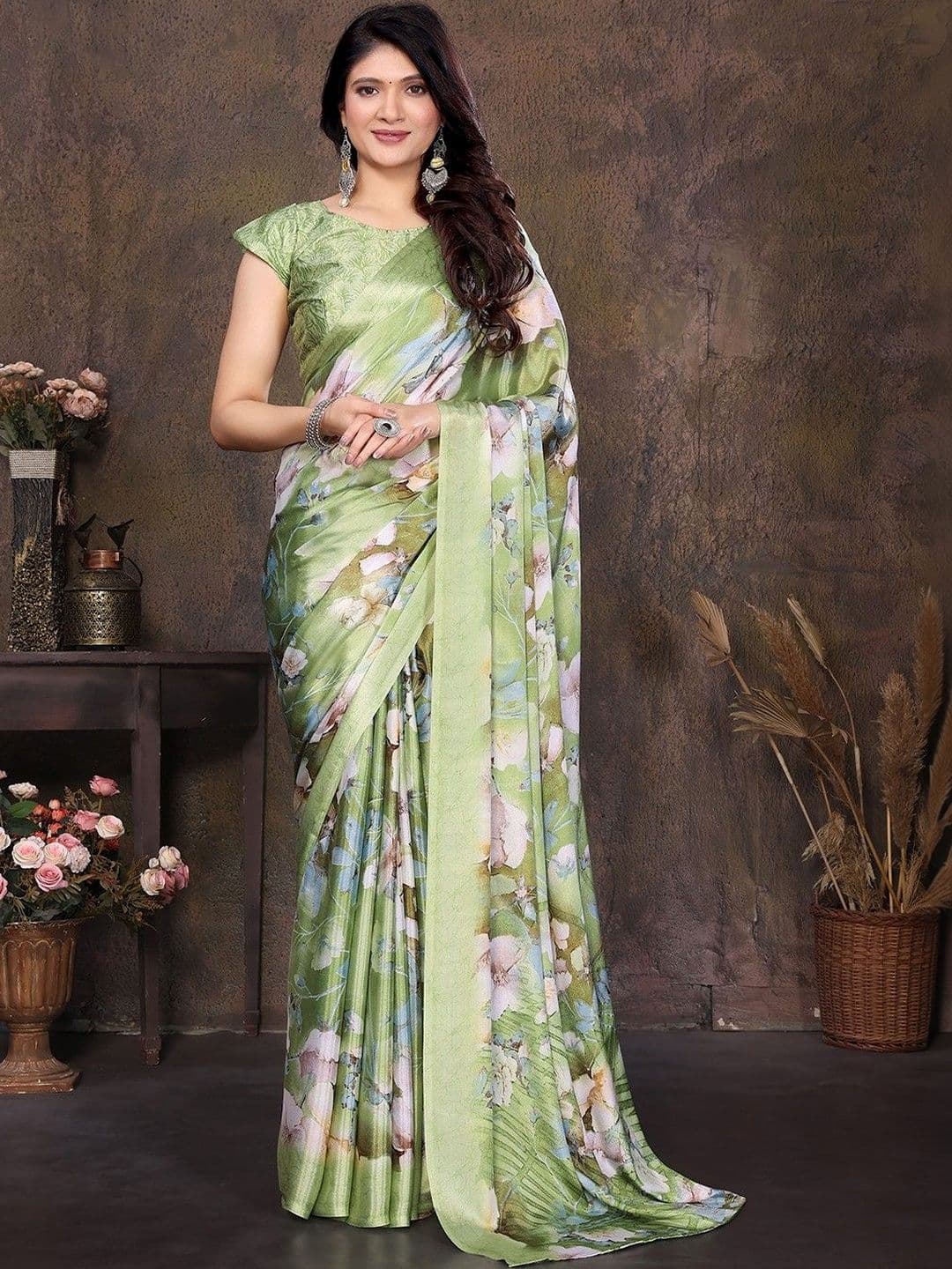 JANOI Floral Silk Blend Fashion Saree - view 1