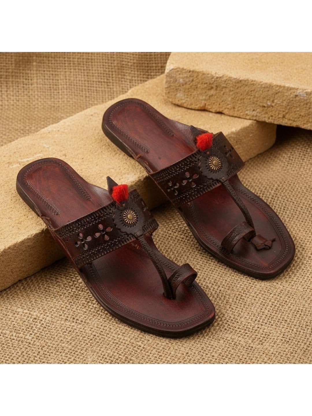 ROYAL KHWAAB Men Ethnic Leather Comfort Sandals - view 1