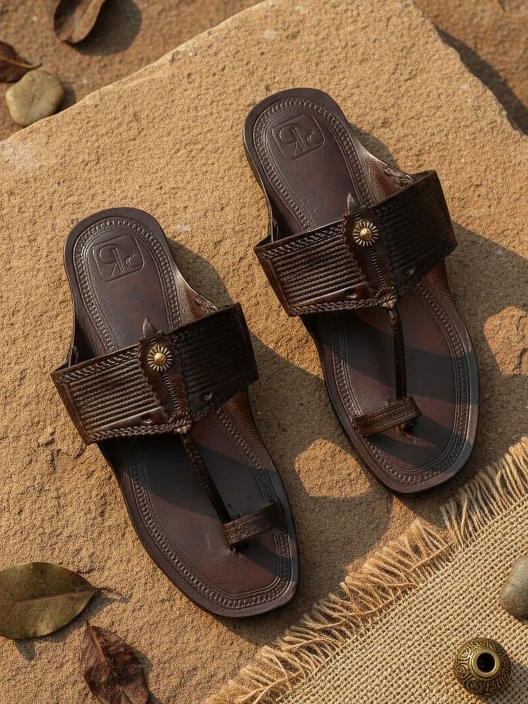ROYAL KHWAAB Men Ethnic Leather Comfort Sandals - view 1