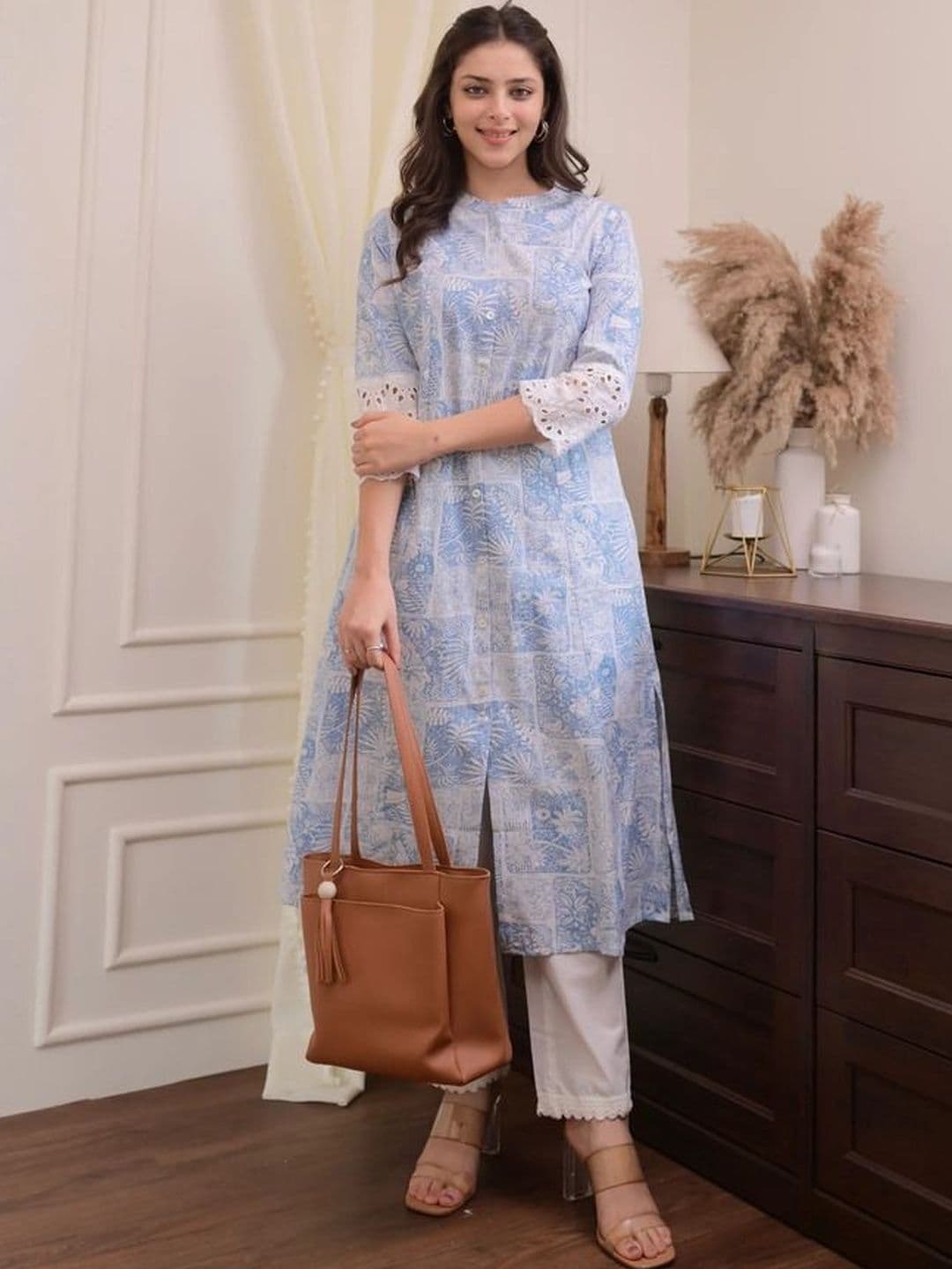 SZN Women Ethnic Motifs Printed Regular Kurta with Trousers - view 1